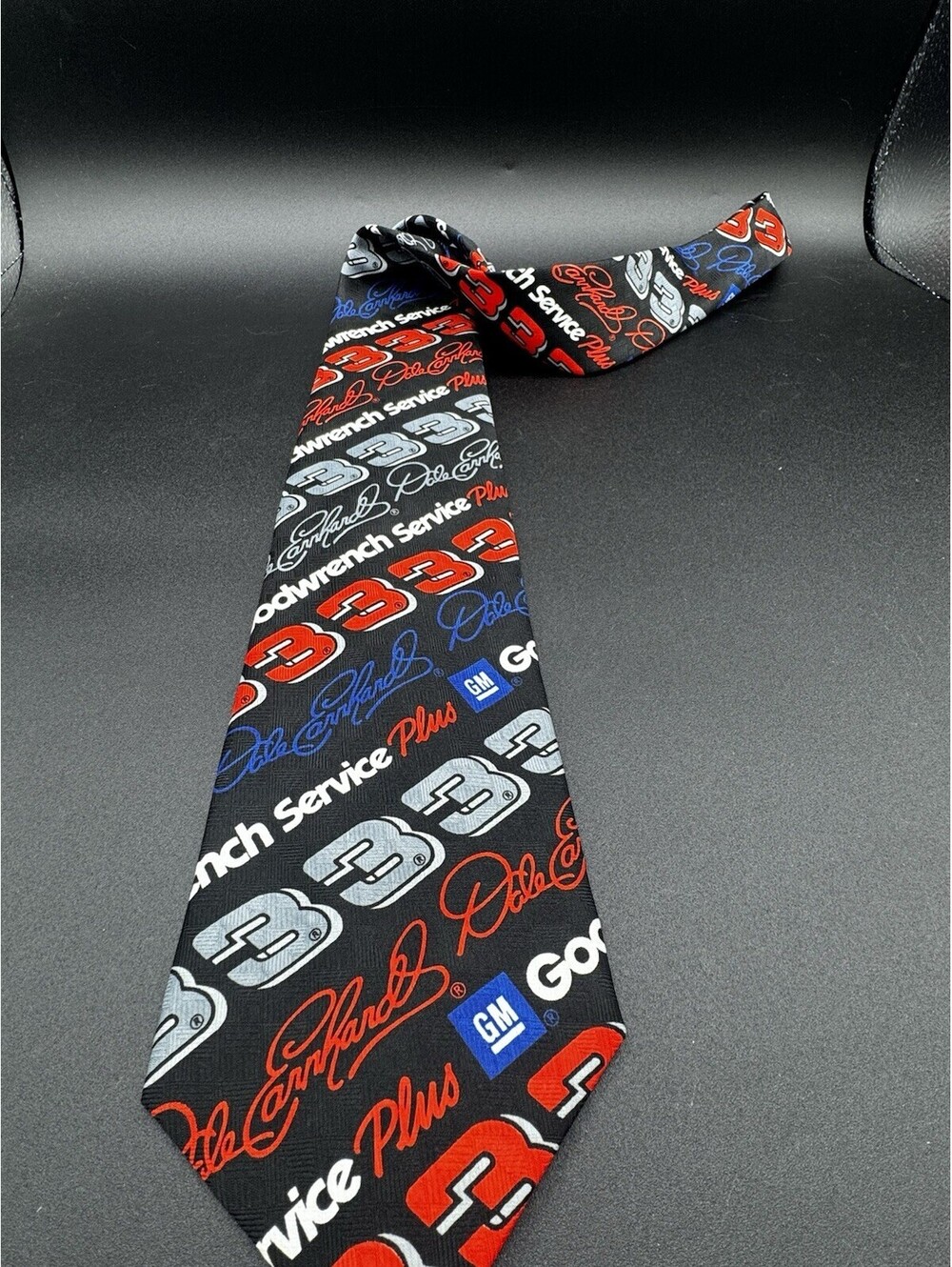 Vintage 1998 Ralph Marlin Dale Earnhardt Sr #3 NASCAR GM Necktie